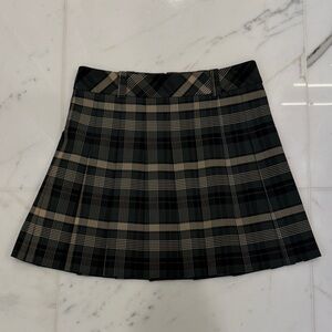 Aritzia Black and Tan Plaid Mini Skirt